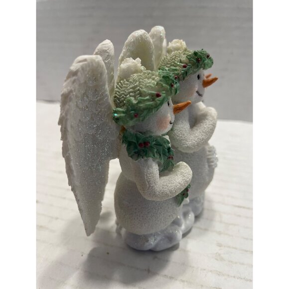 Trio of Snowmen Angel Figurine Table Mantel Decor by Gantz - Picture 7 of 10